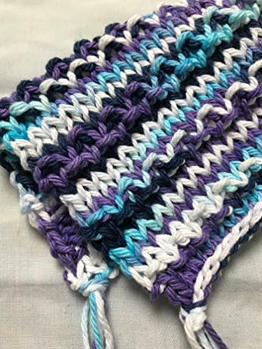 Blue, Purple & White Cotton Scrubbie
