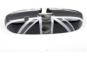 HDX Grau/Schwarz Union Jack UK-Flagge ABS-Aufkleber Abdeckkappe für Mini Cooper ONE S JCW F-Serie F55 Hardtop F56 Schrägheck F57 Verdeckte 2016+ (Rückspiegelabdeckung mit Sensorloch)