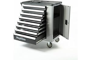 Mephisto Carrello portautensili da officina con 8 cassetti di cui 7 cassetti riempiti con attrezzi come chiavi, cricchetto con scatola di noce, cacciavite, ecc