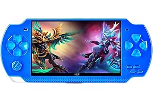 HLF Videospiel Konsole 4.3 Zoll 8GB 2000 Retro Spiele Multiple Simulators Spiel kann mehrfachen Fortschritt Video/Musik X6 Spielkonsole Portable Konsole Geschenk für Freund/Kinder speichern (Blau)