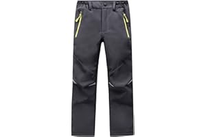 YUSHOW Pantaloni impermeabili per bambini Softshell Pantaloni con foderato in pile Ragazzi Ragazze Outdoor Trekking Pantaloni per Inverno Sciare Vacanze & Snowboard