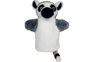 EcoBuddiez Hand Puppet - Lémur de Cola anillada de Deluxebase. Títeres de Felpa de lémur para niños. Eco-Friendly Animal Toy Puppet for Pretend Play and Kids Gifts.