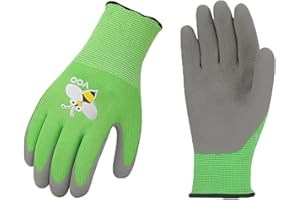 Vgo... 1-Par Edad 3-5 Guantes de Jardinería para Niños, Guantes de Trabajo en el Jardín para Niños, Guantes de Seguridad (XXXS, Verde, RB6013-KID)