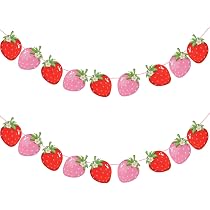 thumbnail image 2 of TJYJOY 4 Pack Pink Strawberry Tablecloth Strawberry Table Cloth Fruit... 2 of 12