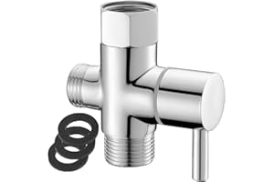STOAT®3 wege umschaltventil， 1/2 Zoll Umstellventil Duschadapter, Messing 3-Wege-Umstellventil für verchromte Regendusche und Duscharm, wasserverteiler 3-wege wasserhahn umstellventil