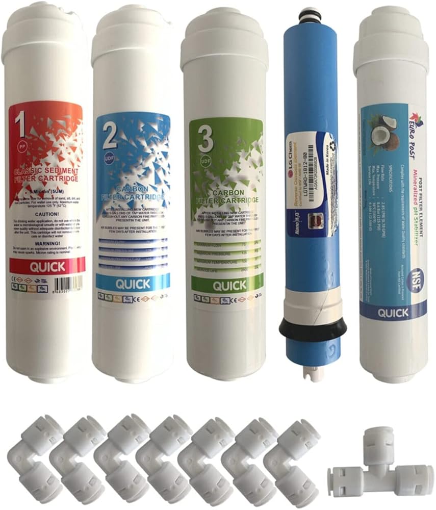 Ihlas Aura Cebilon Plus Uyumlu 12 Inç Inline 5'li Membranlı Filtre Seti (Dirsek Hediyeli)