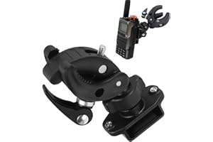 ASHATA Support de Talkie-walkie pour Moto, Clip de Guidon de Vélo Réglable pour Radio Amateur CB, Pince de Radio Portable, Support de Radio Bidirectionnelle avec Clip