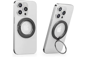 ANYWEST Anneau de Support Magnétique pour Téléphone, Portable 360° Rotation, Poignées Téléphone Amovible pour iPhone 14 13 12 Pro Max - Gris