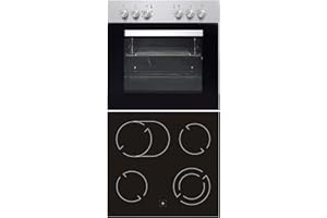 PKM Herd-Set Einbau Backofen Umluft Glaskeramik Kochfeld Bräter-Zone rahmenlos