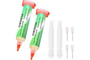 GMHLLES 2Pcs Solder Flux Flux Soldering Paste Solder Paste Soldering Flux No Clean Lötzinn mit Flussmittel Suitable for BGA/CPU/PCB/SMD/IC 10ml (with 4 Pins and 2 Pushers)