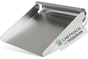 FACKELMANN Chefkoch Gemüsetaxi aus Edelstahl – Praktischer Haushaltshelfer für die Küche – Küchenspachtel zum Aufsammeln von geschnittenem Gemüse – Spülmaschinengeeignete Gemüseschaufel