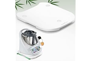 ANBOXIT Gleitbrett für Thermomix TM6/TM5, Brett für Thermomix mit Rollen, Leicht Gleitendes Bambus Rollbrett/Slider - Weiß