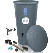 Cisterna Per Acqua Piovana Noblesse 275 Litri - Rettangolare, Colore Grigio Granito, Resistente UV, Con Coperchio Sicuro E Fori Per Piante - 6