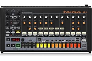 Behringer RHYTHM DESIGNER RD-8 MKII Caja de ritmos analógica clásica con 16 sonidos de batería, secuenciador de 64 pasos, diseñador de ondas y filtro de modo dual