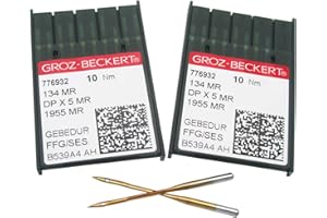 CKPSMS GROZ-BECKERT Aguja -20 Groz Beckert 134MR 1955MR DPX5MR Agujas de máquina de acolchado de brazo largo (20 piezas Groz-Beckert-134MR 23/160)