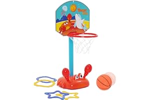ARKYOMI Mini Basketball Hoop for Kids, 4 in 1 Basketball Hoop Toy with Ring Toss, Sports Activity Center for Toddlers Kids Indoor and Outdoor