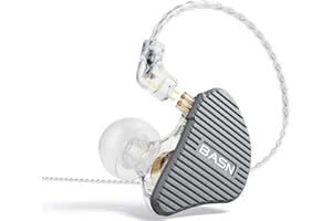 BASN Mix-PD In-Ear-Monitor, 1 Planar-Treiber + 1 dynamischer Treiber, Hi-Fi-IEM-Kopfhörer mit CNC-gefertigter Metallabdeckung, kabelgebunden, 0,78 mm, 2-poliges, abnehmbares Kabel für Musiker, Grau