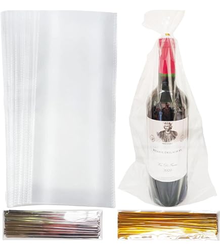 XYGK 30 Pcs Large Clear Cellophane Bags, Party Gift Treat Bags With 60