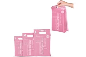 ARMA - Pack de 60 Pochettes d'Expédition Opaques et Auto-Adhésives avec Pochette de Bordereau - Résistantes pour Vêtements, Chaussures, Livres - Idéales pour Vinted et E-commerce