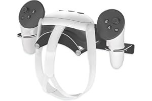 Bricok VR Headset Wall Mount Storage Stand Hook Compatible with Meta Quest 3/Quest Pro/Quest 2/Meta Quest 3S,Metal VR Headset Hook Storage Rack Holder(Aluminum Alloy-Black)