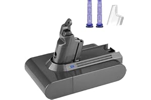 Powayup 21.6V 4000mAh Batterie de Remplacement pour Dyson V6 Batterie + 2Pcs Filtres DC62 DC58 DC59 DC61 Animal DC72 DC74 SV03 SV05 SV06 SV07 SV09 Aspirateur à Main
