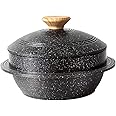 Bobikuke Korean Stone Bowl With Lid, 20 Cm Nonstick Bibimbap Dolsot Cast Aluminum Casserole Dish Soup Pot, White : Buy Online At Best Price In KSA - Souq Is Now