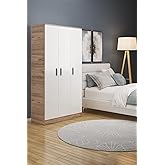 ABETE-3 DOOR WARDROBE-WITHOUT DRAWERS/WALNUT-WHITE