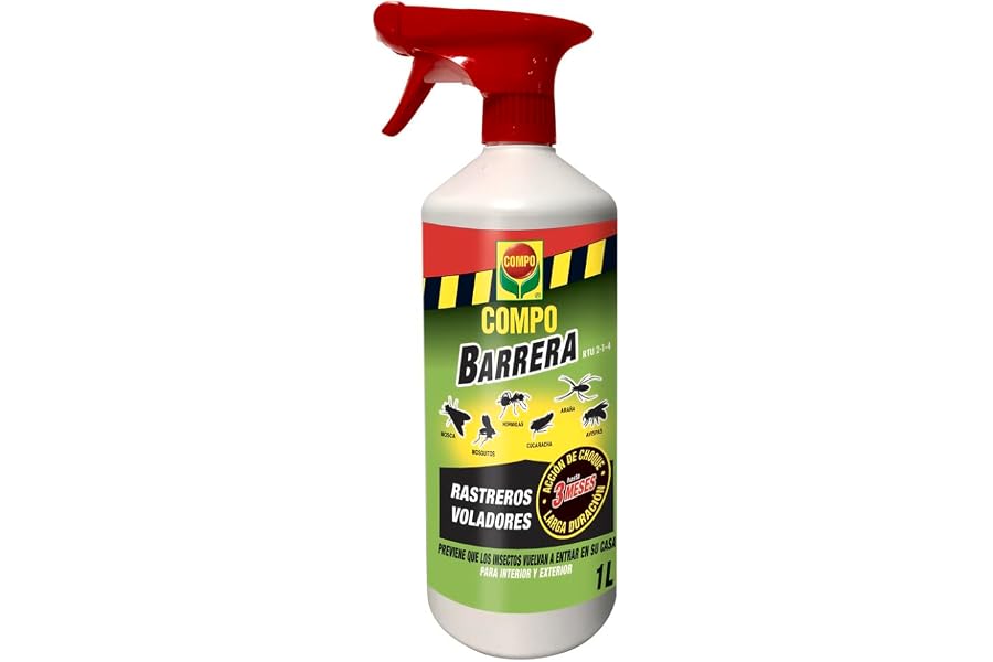 COMPO - Barrera de insectos Insecticida para insectos rastreros y voladores, Pulverizador, Acción de choque de hasta 3 meses,