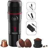 Cafetera portátil espresso, para capsulas compatibles NS y café molido,  máquina de café capsulas y café molido, 19 bares de presión manual, ideal  para salidas al aire libre, camping o trabajo :