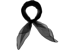 Basic Sense Plain Square Chiffon Neck Scarf For Lady Retro 50s Light Weight