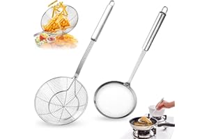 YYHCC Louche en acier inoxydable en forme de toile d'araignée, passoire à frire, écumoire en acier inoxydable, tamis, vapeur.