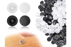 Emezddo 100 Stück Schraubenabdeckung,Kreuzschlitz Abdeckkappen,kreuzschlitzschrauben,Kunststoff Schrauben Deckel,Dekorative Abdeckungen,schraubenkappen,für Möbel Reparaturen(schwarz und weiß,12 mm)