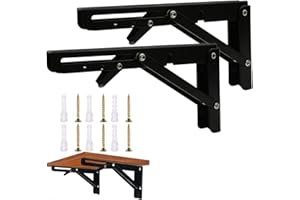 RONOZA Ortava 500 mm składana konsola do dużych obciążeń, 2 sztuki, składane zawiasy z blokadą, stół składany, ściana walcowana na zimno, uchwyty regałowe do samodzielnego montażu, ławek i regałów (czarna)