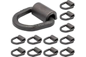 Mytee Products (12 Pack) 3/8" Heavy Duty Weld On D Ring - 9,000 LBS Breaking Strength Tie Down Anchor for Truck Bed - Forged D Rings for Trailer
