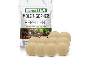 KQPNMJ Mole Repellent for Lawns, Moles Deterrent, Moles Repellents Outdoor, Vole Repellent, Gopher Repellant for Garden, Groundhog Deterrent, Ultrasonic Moles Repellents Traps for Yard-10P