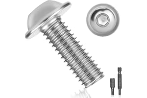 PYROCLASIA 25 Pièces Vis M6 Boulon Inox M6x25mm Vis à Tête Poelier Bombée Avec Bride et Six Pans Creux A2 V2A Vis à Métaux Bouton Vis à Tête Hexagonale Acier Inoxydable Entièrement pour Génie Mécanique