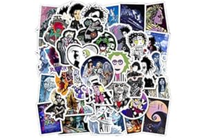 AFFOTO Tim Burton - Pegatinas de vinilo impermeables para ordenador portátil, monopatín, botellas de agua, ordenador, parachoques, pegatinas y calcomanías, adultos y niños adolescentes para pegatinas