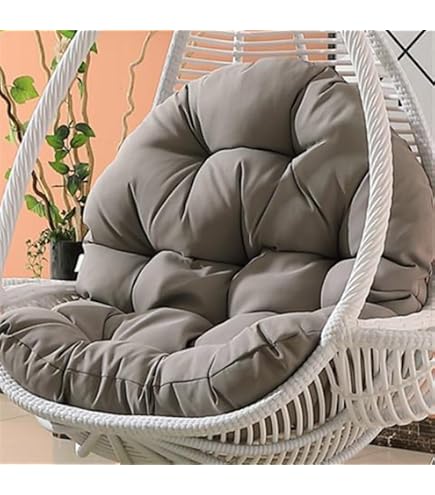 Gemütliche Hängesessel-Kissen – 2-teiliges Set Mit Befestigungsschnüren Für Indoor & Outdoor (Grau/Schwarz)