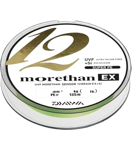 Tresse Daiwa UVF Morethan Dura Sensor X8 + Si2 - Vert Citron - 150m - Pêche Eau Douce Et Mer