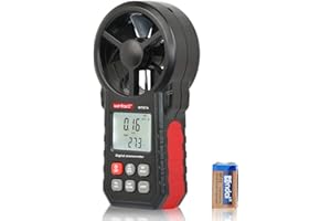 Wintact Handheld Anemometer, Digital Vane Wind Speed Meter Gauge, Air Flow Velocity Tester with Measuring Wind Temperature 14℉ to 113℉ for House HVAC Duct Outdoor Kite Boat Sailing Surfing