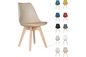 AVC Designs Single Dining Chairs Designer Wooden Home Office Commercial (Brown)