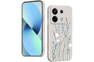 WOKEZ Silicona Líquida Funda Protectora para Xiaomi Redmi Note13 5G con Floral, Silicona Suave Phone Cover Case para Redmi Note13 5G con Ultrafina a Prueba de Golpes-Blanco38