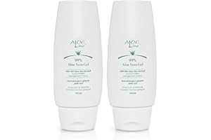 ‎ALOE LINE Bio Aloe Vera Gel 99% - Feuchtigkeitspflege für Haut & Haar - ohne Duft- & Farbstoffe - vegan - lindert Hautbeschwerden & regeneriert die Haut (2x 150 ml)