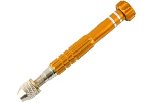Larcele Mini perceuse Pin Vise Foret manuel pour sculpture artisanale SDZKQ-02 (doré)