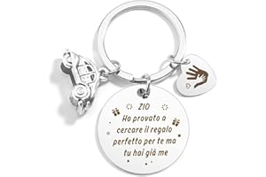 BOMEON Portachiavi Zio, Regali Regalo Zio Zii, Regalo Zio Natale, Regali per Zio Zii, Idee Regalo Originali Festa Della Papa Valentino Compleanno Anniversario Pasqua Portachiave Regalo da Nipote