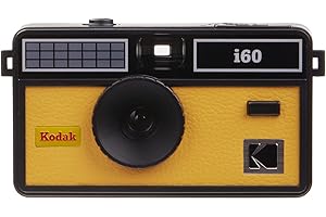 Kodak i60 - Pellicola fotografica riutilizzabile da 35 mm, stile retrò, senza messa a fuoco, flash integrato, stampa e flash pop-up (giallo)