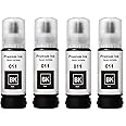 CANOFF 011 Black Compatible Refill Ink for Epson L8180 / L8160 Printer – Compatible Ink Bottle for Epson 011/012 Ink (Black 4)