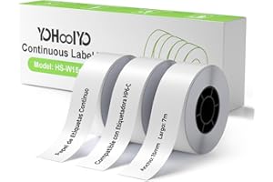 YOHOOLYO Cinta de Etiquetas Térmicas 3 Rollos 15mm x 7 m Etiquetas Autoadhesivas Continuo Compatible con Etiquetadora Bluetooth HP6-C, para Hogar, Oficina, Escuela