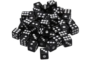 WUDAIZHI 50pcs Dados Negros De 8 Mm, Dados De Juego para Adultos para Enseñar Matemáticas, Actividad, Tema del Casino, Favores De Fiesta, Regalos De Juguete, Trucos De Magia