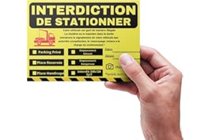 GÉNÉRIQUE Genérico - Lote de 25 pegatinas para estacionar, gran formato, estacionamiento prohibido, muy visible para luchar contra el aparcamiento salvaje, pegatinas para coches mal aparcados